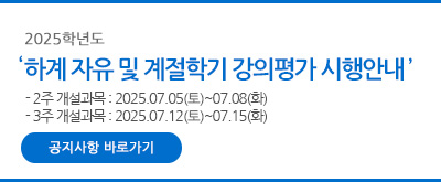 ※ 2025학년도 하계 계절학기 강의평가 시행안내